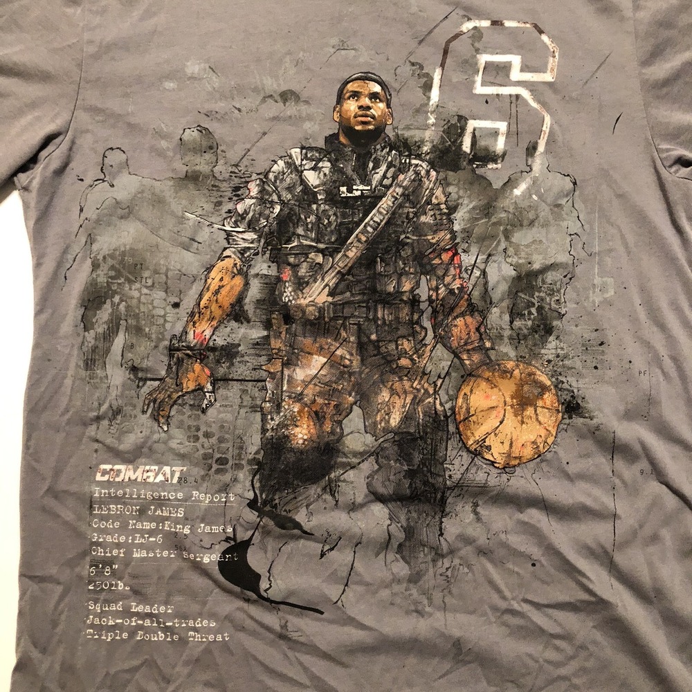 Nike Dri Fit LeBron James Combat T Shirt Graphic #6 Men's Size Medium Space Jam - Picture 3 of 10